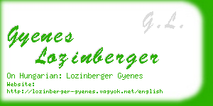 gyenes lozinberger business card